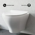 thumbnail image 4 of Monaco Wall-Hung Toilet Bundle 0.8/1.6 GPF Dual Flush in Glossy White with Brass Flush Plate, 4 of 12