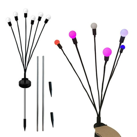 

Ekeka Clearance ! 2pcs/pack Outdoor Ground Plug Solar Powered Party Garden Light Firework Firefly