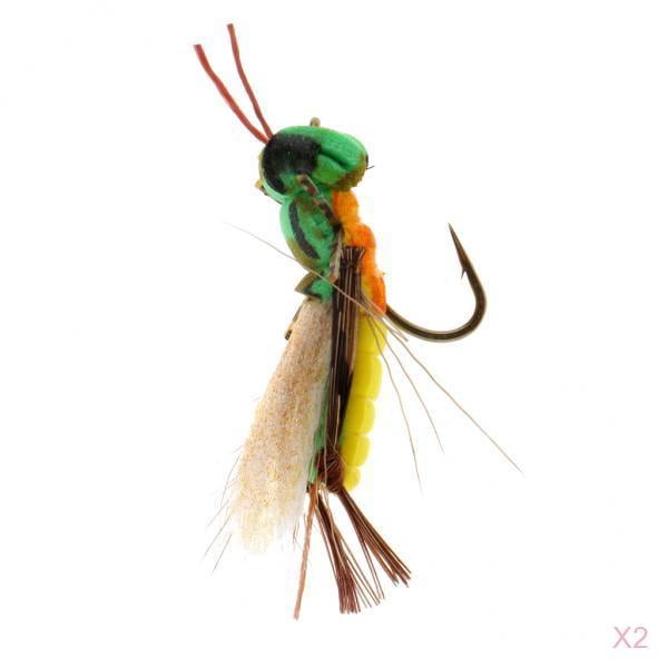 2pcs Grasshopper Flies Floating 