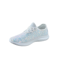 thumbnail image 3 of Zone1k Little Girl Big Girl Glitter Sparkle Comfort Light Weight Slip On Flat Sneaker Shoes ( White, 2), 3 of 4