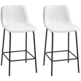 thumbnail image 1 of HOMCOM Tabourets de Bar Ensemble de 2, Chaises de Bar Rembourrées en Tissu Microfibre, 1 of 10