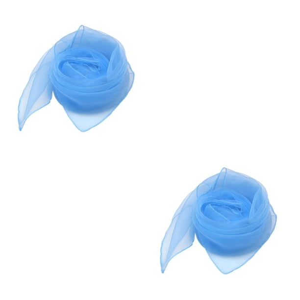Minnieouse Bufanda cuadrada Pañuelo de gasa Accesorios de tela Ropa de moda para niños de jardín de infantes para representaciones teatrales Azul claro Azul claro 60*60cm 2piezas Minnieouse CBP320704