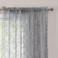thumbnail image 4 of Bazaahm Sheer Lace Grey Curtains for Bedroom Living Room 95"L x 55"W Farmhouse Rose Floral Embroidery Rod Pocket Drapery, Set of 2, 4 of 6