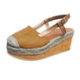 thumbnail image 2 of Moda mujer sólido verano señoras cómodas sandalias talón pendiente Casual playa zapatos Wmkox8yii  sa1039, 2 of 5