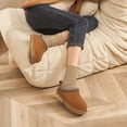 thumbnail image 2 of Smile Popcorn Women's Fuzzy Slippers Cozy Suede Slippers Winter House Shoes Indoor Outdoor, Chestnut, 2 of 7