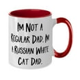 thumbnail image 2 of Sarcasm Russian White Cat Gifts, I'm Not a Regular Dad. I'm a Russian White Cat Dad, Sarcastic Christmas Two Tone 11oz Mug From Cat Lovers, 2 of 2