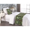 thumbnail image 2 of Botanical Bed Runner Set, Leaves of the Tropical Jungle Orderly Repeated Pattern Artwork Print, Decorative Bedding Scarf & a Pillow Sham for Hotels Homes, Twin, Reseda Green and Brown, by Ambesonne, 2 of 3
