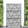 thumbnail image 1 of Neutypechic Privacy Screen Freestanding Room Divider Outdoor Privacy Metal Fence Panel Series Black 6.3 ft. H X 4 ft. W, 1 of 6
