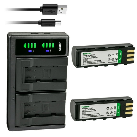 Kastar 2-Pack Battery and LTD2 USB Charger Compatible with Motorola 21-62606-01 Symbol 21-62606-01 BTRY-LS34IAB00-00 Zebra KT-BTYMT-01R HBM-LS3478 SY34L3-D Laser Scanner Battery