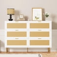 thumbnail image 3 of Commode Rustique à 6 Tiroirs, Commode Moderne en Bois avec Pattes en Métal et Poignées Dorées, Grande et Grand Commode de Rangement pour Chambre, Salon, 3 of 9