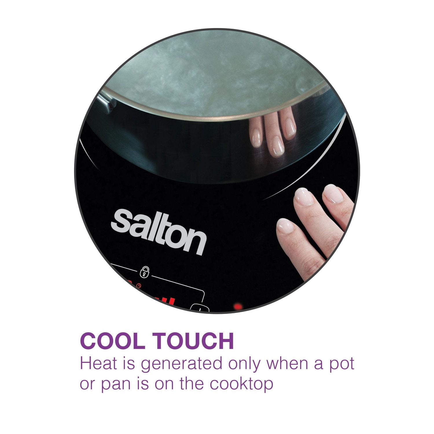 Salton Cuisinière à Induction Portable Double, 1800W, ID1487