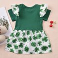 thumbnail image 3 of Fesfesfes Newborn Infant Baby Girl Dress St Patrick's Day Clovers Print Patchwork Princess Dress Spring Saving Clearance, 3 of 9