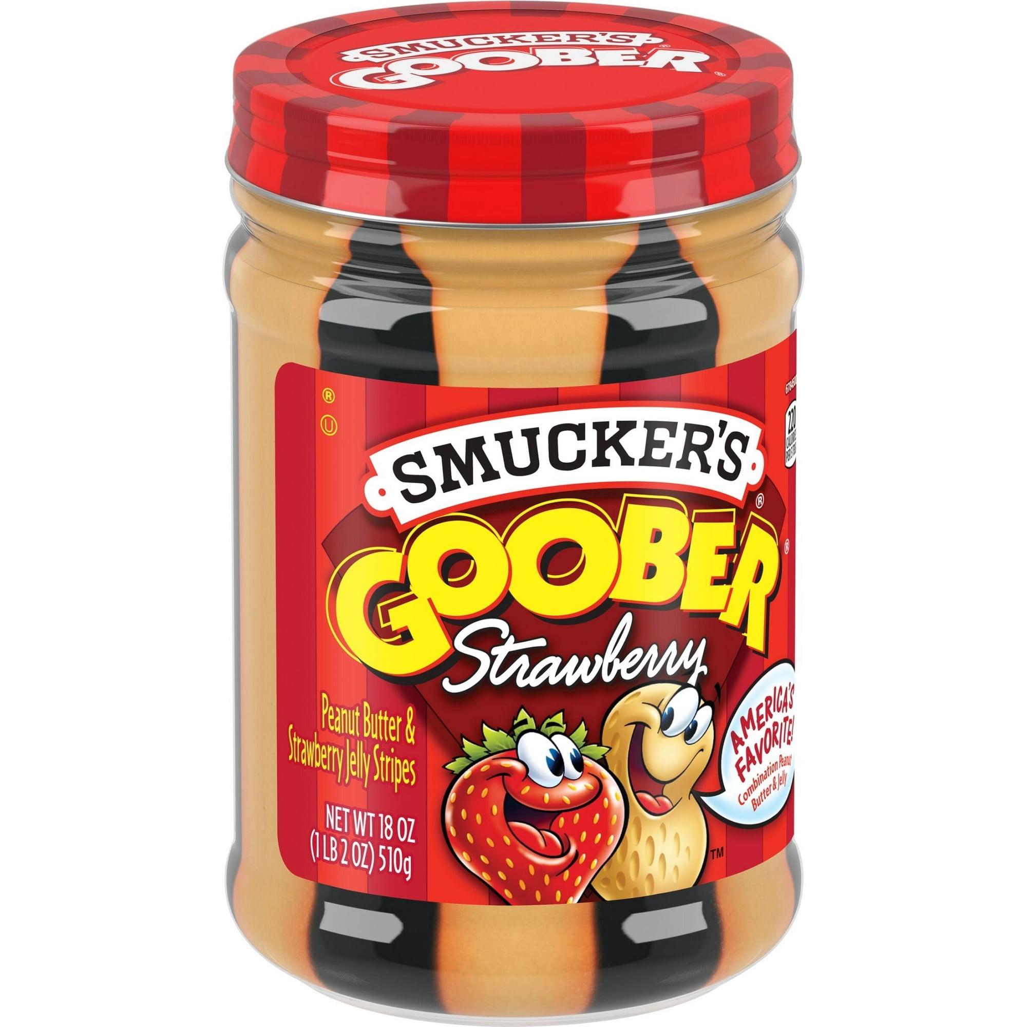 Smucker's Goober Peanut Butter and Strawberry Jelly Stripes, 18 oz