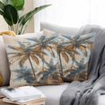 thumbnail image 2 of Throw Pillow Covers 18x18 Inch Set of 2, Navy Blue Brown Palm Tree Waterproof Outdoor Pillow Covers, Tropical Leaves Vintage Decorative Cushion Pillowcases for Couch, Sofa, Bed, Garden, Patio, 2 of 9
