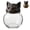 1pcs, variant on Handcrafted Gothic Cat Apothecary Spice Jars, Vintage Glass Storage Containers with Red-Eyed Cat Lids, Decorative Herb & Tea Jars with Ornate Tray