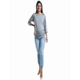 thumbnail image 3 of Playera Maternidad Algodón Manga 3/4 Cómoda Ropa Embarazo Blusa Básica Mujer Casual Color Gris, 3 of 4