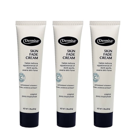 3 PACK Dermisa Skin Fade Cream with Antioxidant Vitamin C 1.78 OZ ea Helps Reduce Appearance of Dark Spots, Freckles, Marks from Acne, Aging, and Use of Birth Control