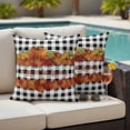 thumbnail image 5 of Pumpkin Happy Thanksgiving Pillow Covers 2 Pack Maple Leaf Plaid Fall Pillowcase Waterproof Outdoor Throw Pillow Cover for Patio Garden Square Cushion 26”x26”, 5 of 9