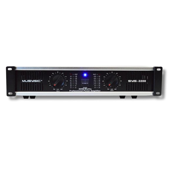MUSYSIC Amplificador de potencia de 2 canales sin distorsión y sonido claro, amplificadores profesio