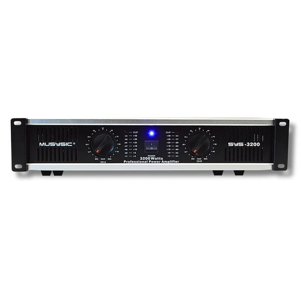 MUSYSIC Amplificador de potencia de 2 canales sin distorsión y sonido claro, amplificadores profesio
