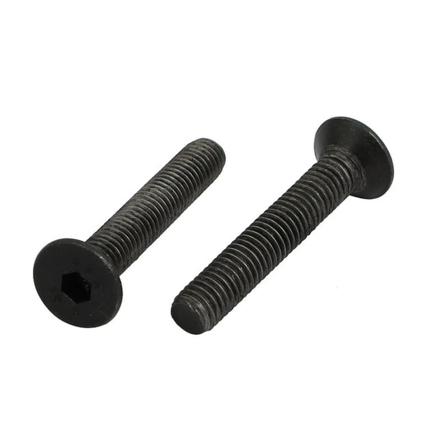 Unique Bargains 2pcs M5x30mm Flat Countersunk Head Hex Socket Left Hand Thread Bolt DIN7991