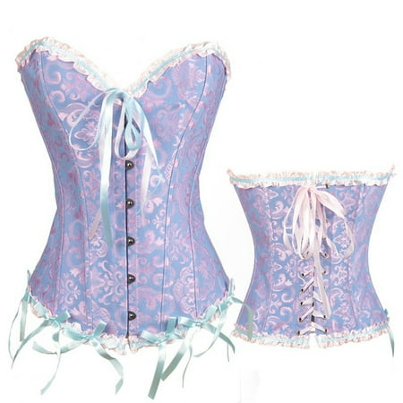 Dakiuu Corset Tops for Women Waist Bustier Boned Overbust Push up Lingerie Shapewear Bodysuits