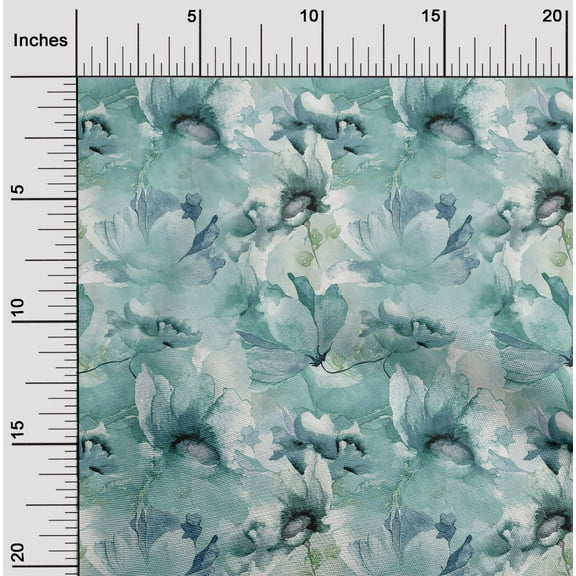 oneOone Polyester Spandex Dusty Teal Green Fabric Flower Craft Projects Decor Fabric Printed By The Yard 56 Inch Wide-78M