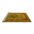 thumbnail image 2 of Ahgly Company Machine Washable Indoor Rectangle Oriental Yellow Industrial Area Rugs, 3' x 5', 2 of 4
