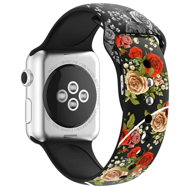 SPYCASE - Apple Watch Bands 38mm Soft Silicone Wristband with Full Body Clear Hard Temper Glass