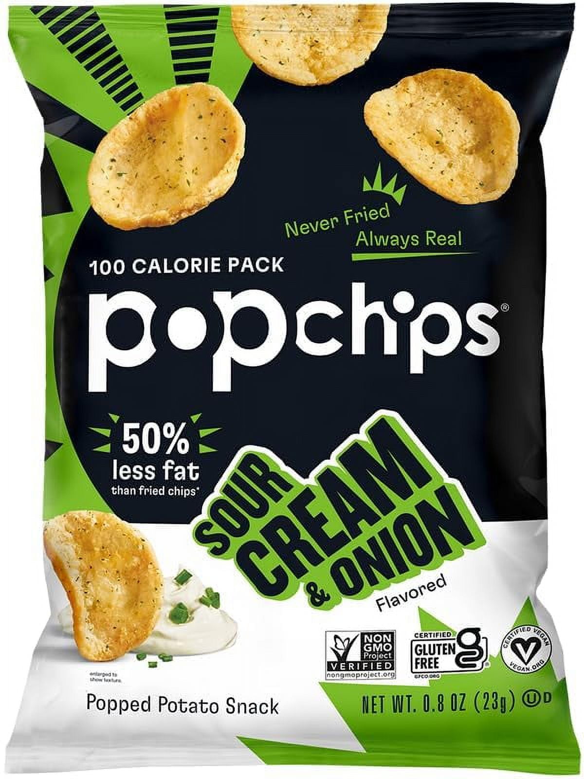 Popchips Potato Chips Variety Pack, Sea Salt, BBQ, Sour Cream & Onion, 30 CT Variety Pack