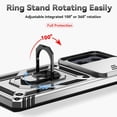 thumbnail image 6 of for Motorola Edge 2024 Case with Slide Camera Cover HD Screen Protector [Military Grade Drop Tested] Magnetic Ring Holder Kickstand Protective Phone Case for Motorola Moto Edge 2024, Silver, 6 of 17