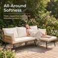 thumbnail image 5 of RADIATA 7 Pcs Boho Outdoor Patio Furniture Set with Rocking Papasan Chair, Outdoor Sectional Conversation Sofa with Side Table and Ice Bucket, Beige, 5 of 11