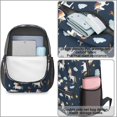 thumbnail image 4 of Unicorn and Star Blue Pattern 17" Waterproof Oxford School Backpacks for Teens, S-Shape Padded Straps, for School, Travel, Hiking, Camping, 4 of 5