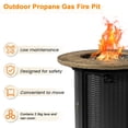 thumbnail image 6 of 30" Propane Gas Fire Pit Table, 50000 BTU Round Steel Fire Pit with Imitation Wood Grain Finish for Outside Patio Deck Garden Backyard, 6 of 7