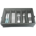 thumbnail image 3 of Estuche de almacenamiento de cubiertos con tapa de PVC Caja de almacenamiento de utensilios plegable de 5 compartimentos Caja de almacenamiento de cubiertos Cofre Soporte de almacenamiento de cubierto, 3 of 11