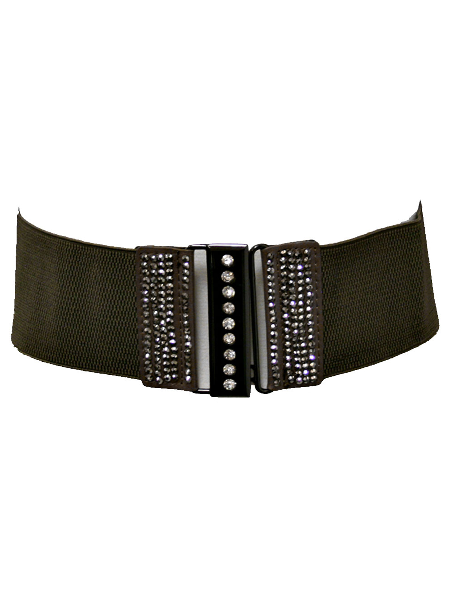 Luxury Divas Elastic Waist Belt With Rhinestone Trim