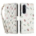 thumbnail image 4 of Wallet Case for Samsung Galaxy A17 5G, Flower PU Leather Durable Phone Case Kickstand Flip Case with Card Slots Wrist Strap Pattern Magnetic Closure Protective Case for Galaxy A17 5G - A, 4 of 9