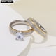 thumbnail image 2 of Anillos De Compromiso De Pareja De 4 Mm Para Mujeres Hombres Anillo De Acero Inoxidable Con Circón Diamantes De Imitación Para Boda 5040, 2 of 4