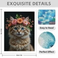 thumbnail image 3 of Diamond Art Kit for Adults, Floral Crowned Cat Portrait Diamond Painting for Adults Beginners, DIY Diamond Art Painting Kits, 5D Diamond Painting Crafts for Home Decor 12x16 Frameless, 3 of 7
