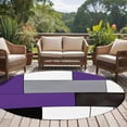 thumbnail image 5 of Purple Gray Round Living Room Rugs 8 ft, Abstract Color Block Washable Large Area Rug with Non-Slip Sturdy Edge Binding Round Carpet for Dining Room Kitchen Office, 5 of 9