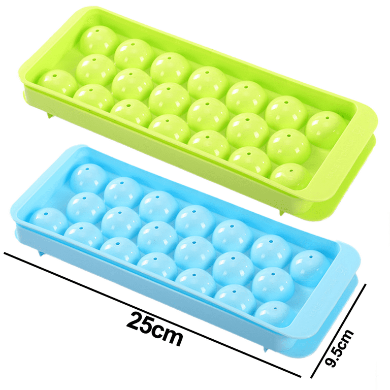 DclobTop Stackable Circle Ice Cube Tray Set with Lid & Bin – Create Round  Ice Balls, Easy Release – Small Nugget Mold Ice Maker for Whiskey