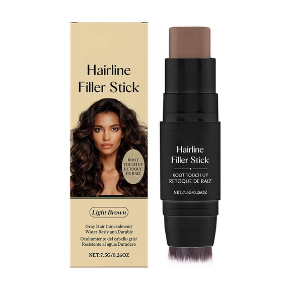 Natural Hairline Filler Stick 0.26 oz, Instantly Covers Thinning Hair & Bald Spots, Waterproof & Smudge-Proof, Light Brown