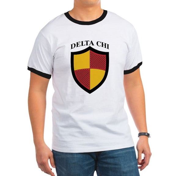 CafePress - Delta Chi Full Color Icon T Shirt - 100% Cotton Ringed T-Shirt