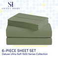 thumbnail image 2 of Sweet Home Collection 1500 Series 6 Piece Ultra Soft Microfiber Sheet Set, Queen, Sage, 2 of 5