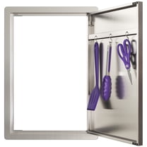 Waykar BBQ Access Door, 17W x 24H Inch Single Outdoor Kitchen, Stainless Steel Flush Mount, Wall Vertical with Handle, for BBQ Island, Grilling Station, Outside Cabinet