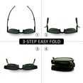 thumbnail image 6 of LifeArt Trendy Polarized Folding Sunglasses for Women Men UV400 Protection Anti Glare Ultralight Foldable frame (Black+Green), 6 of 7