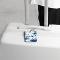 thumbnail image 5 of PhooArto 2 Pack Leather Luggage Tag with Stainless Steel Loop, Blue Ink Splatter Dots Pattern Baggage Handbag Travel Suitcase Tags with Name ID Card Perfect to Quickly Spot Luggage Suitcase, 5 of 6