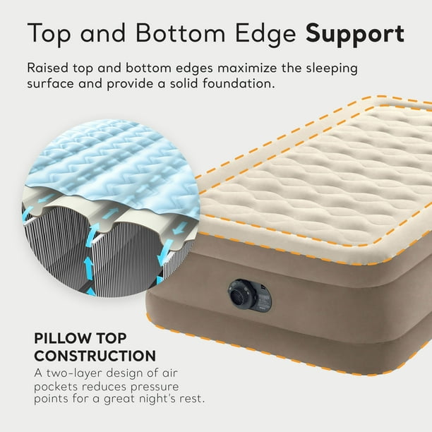 Intex, Dura-Beam Deluxe Ultra Plush Air Bed, Queen, 18 inch, 2