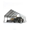 thumbnail image 2 of Acekid 20x20x13 FT Heavy Duty Metal Carport for 2 Cars, Permanent Steel Shelter with 2"/19 Ga Frame & 27 Ga Sheet Metal, All-Weather, High Wind & Snow Rated, Garage for Trucks, RVs, Boats, Tractors, 2 of 5