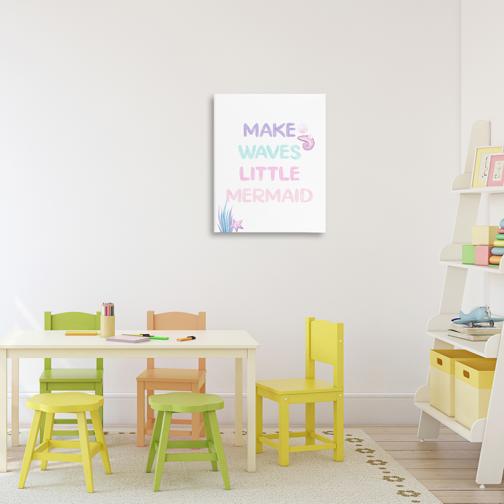 Make Waves Little Mermaid Canvas Wall Art, design by Kim Allen